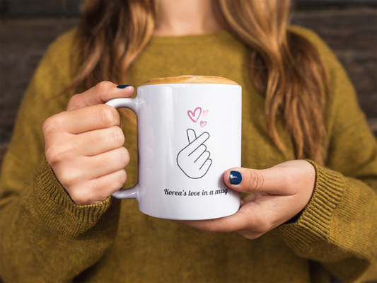 Love in a Mug: Korean Finger Heart Ceramic Mug (11oz\15oz\20oz)